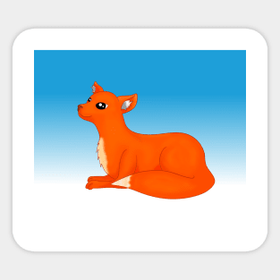 Cute Fox Character Sticker